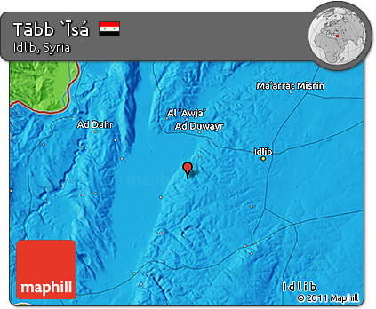 Political 3D Map of Tābb `Īsá