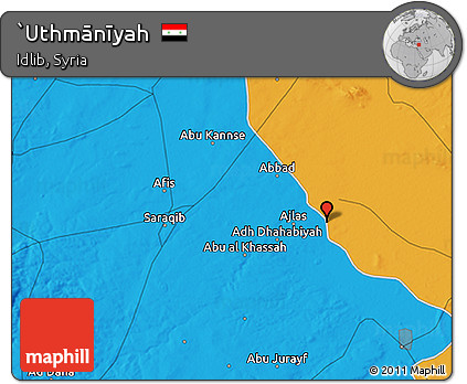 Political 3D Map of `Uthmānīyah