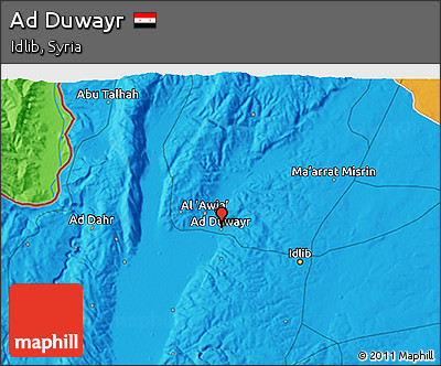 Political 3D Map of Ad Duwayr