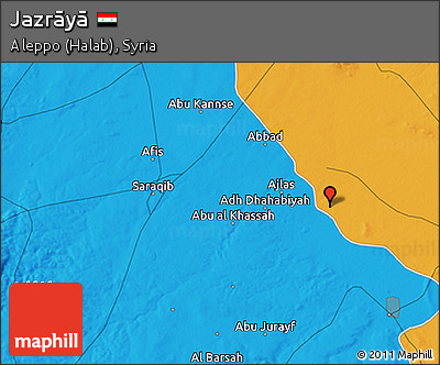 Political 3D Map of Jazrāyā