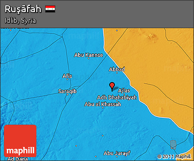 Political 3D Map of Ruşāfah