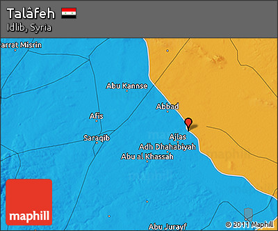 Political 3D Map of Talâfeh