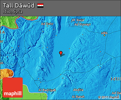 Political 3D Map of Tall Dāwūd