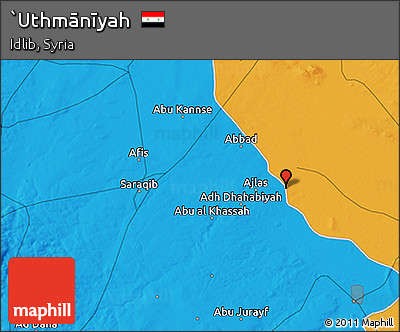 Political 3D Map of `Uthmānīyah