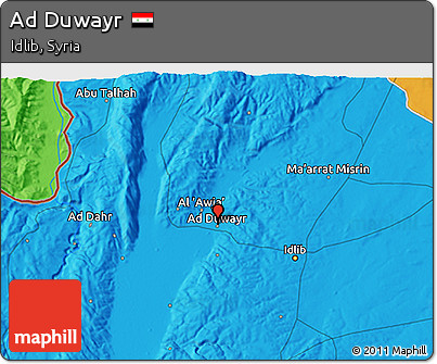 Political 3D Map of Ad Duwayr