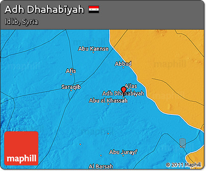 Political 3D Map of Adh Dhahabīyah