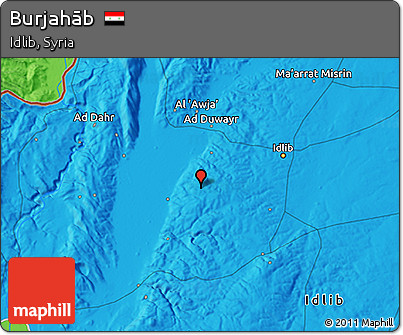 Political 3D Map of Burjahāb