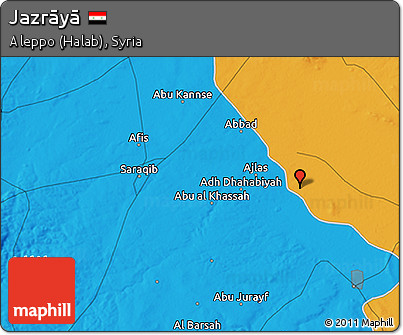 Political 3D Map of Jazrāyā