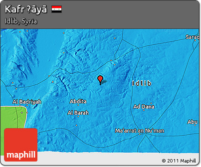 Political 3D Map of Kafr Ḩāyā
