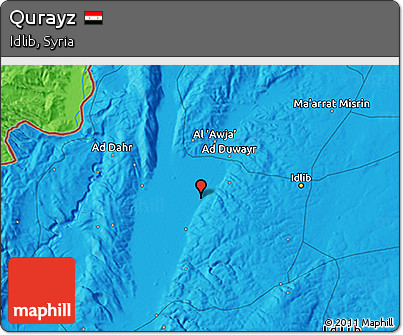 Political 3D Map of Qurayz