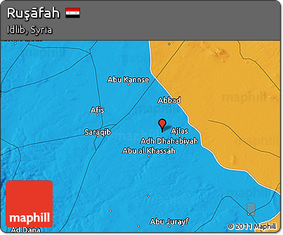 Political 3D Map of Ruşāfah