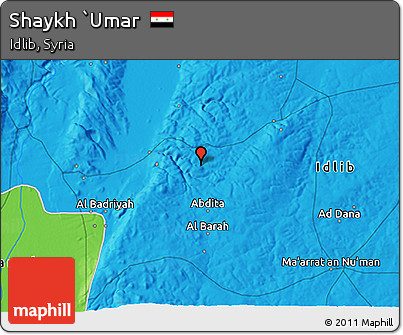 Political 3D Map of Shaykh `Umar