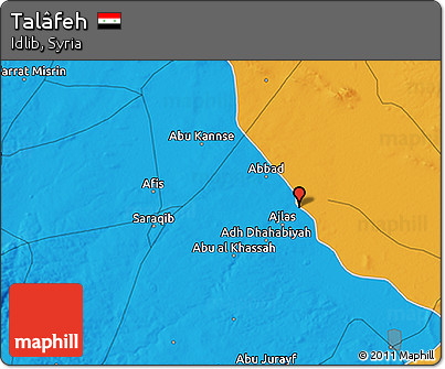 Political 3D Map of Talâfeh