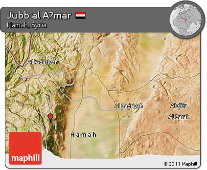 Satellite 3D Map of Jubb Al Aḩmar