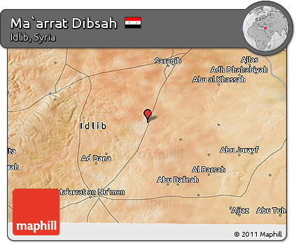 Satellite 3D Map of Ma`arrat Dibsah