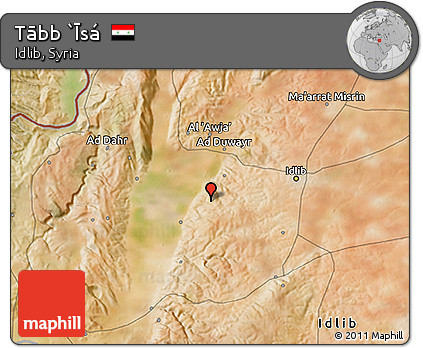 Satellite 3D Map of Tābb `Īsá