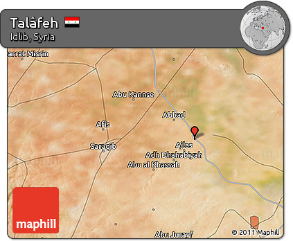 Satellite 3D Map of Talâfeh
