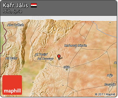Satellite 3D Map of Kafr Jālis