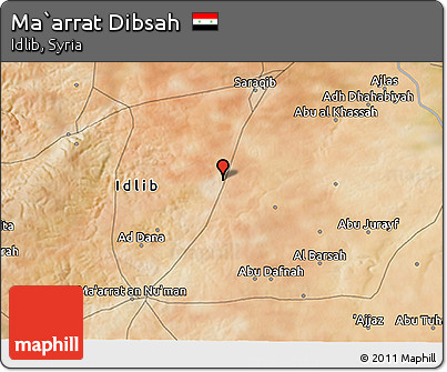 Satellite 3D Map of Ma`arrat Dibsah