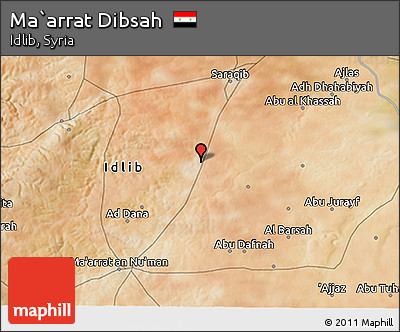 Satellite 3D Map of Ma`arrat Dibsah