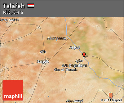 Satellite 3D Map of Talâfeh