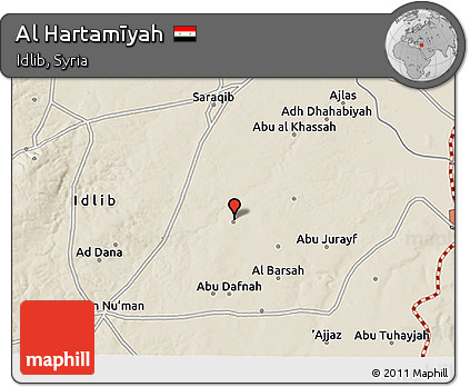 Shaded Relief 3D Map of Al Hartamīyah