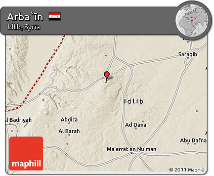 Shaded Relief 3D Map of Arba`īn