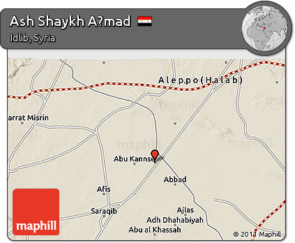 Shaded Relief 3D Map of Ash Shaykh Aḩmad