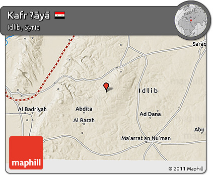 Shaded Relief 3D Map of Kafr Ḩāyā