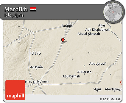 Shaded Relief 3D Map of Mardīkh