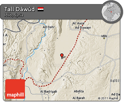 Shaded Relief 3D Map of Tall Dāwūd