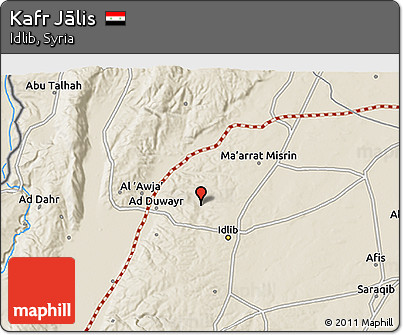 Shaded Relief 3D Map of Kafr Jālis