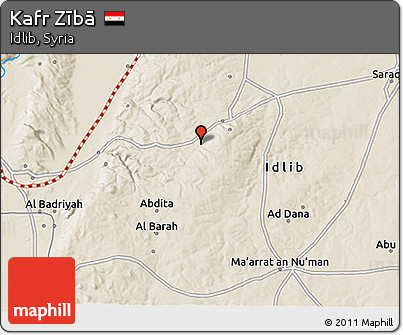 Shaded Relief 3D Map of Kafr Zībā