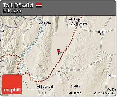 Shaded Relief 3D Map of Tall Dāwūd