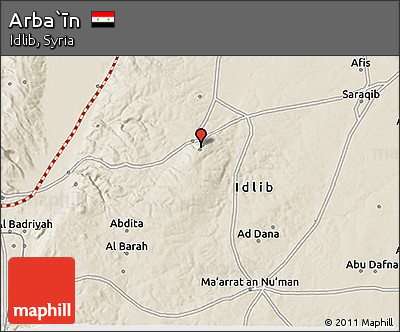 Shaded Relief 3D Map of Arba`īn