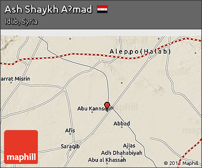 Shaded Relief 3D Map of Ash Shaykh Aḩmad