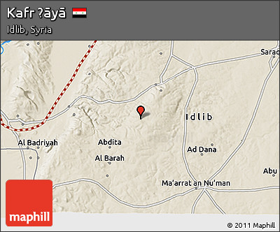Shaded Relief 3D Map of Kafr Ḩāyā