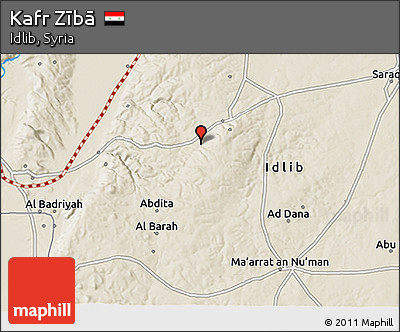 Shaded Relief 3D Map of Kafr Zībā