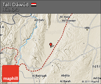 Shaded Relief 3D Map of Tall Dāwūd