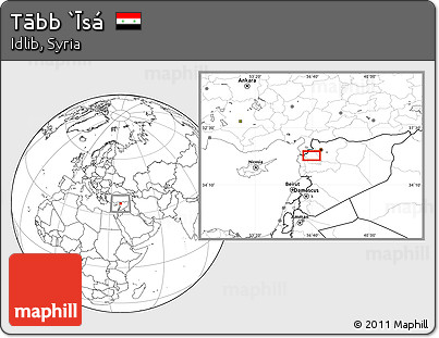 Blank Location Map of Tābb `Īsá