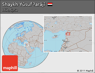 Gray Location Map of Shaykh Yūsuf Ḩarājī
