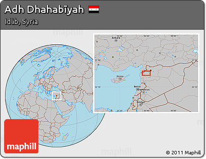 Gray Location Map of Adh Dhahabīyah