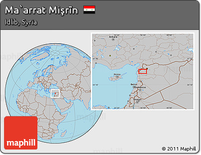 Gray Location Map of Ma`arrat Mişrīn