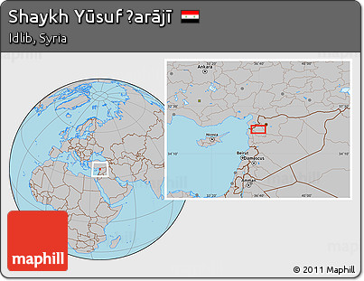 Gray Location Map of Shaykh Yūsuf Ḩarājī