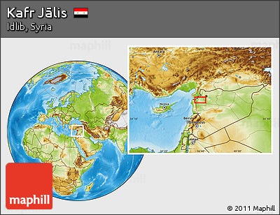 Physical Location Map of Kafr Jālis