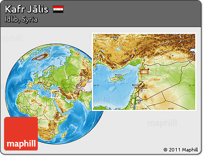 Physical Location Map of Kafr Jālis