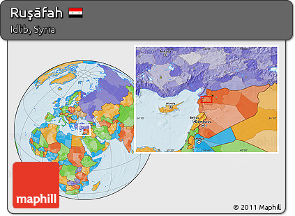 Political Location Map of Ruşāfah