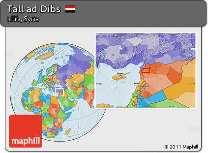 Political Location Map of Tall Ad Dibs