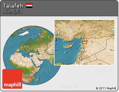 Satellite Location Map of Talâfeh