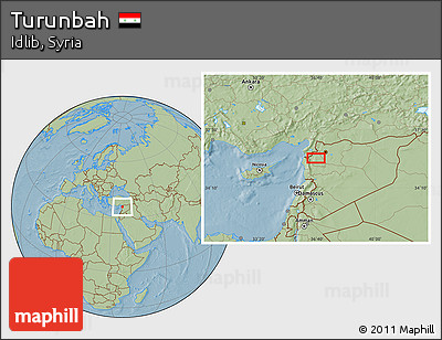 Savanna Style Location Map of Turunbah, hill shading